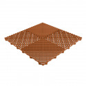 Klickfliese offene Rippenstruktur rund terracotta